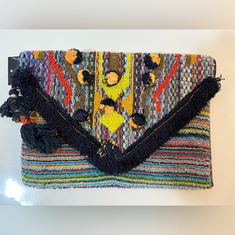 Steve Madden Pennie Boho Fringe Clutch NEW